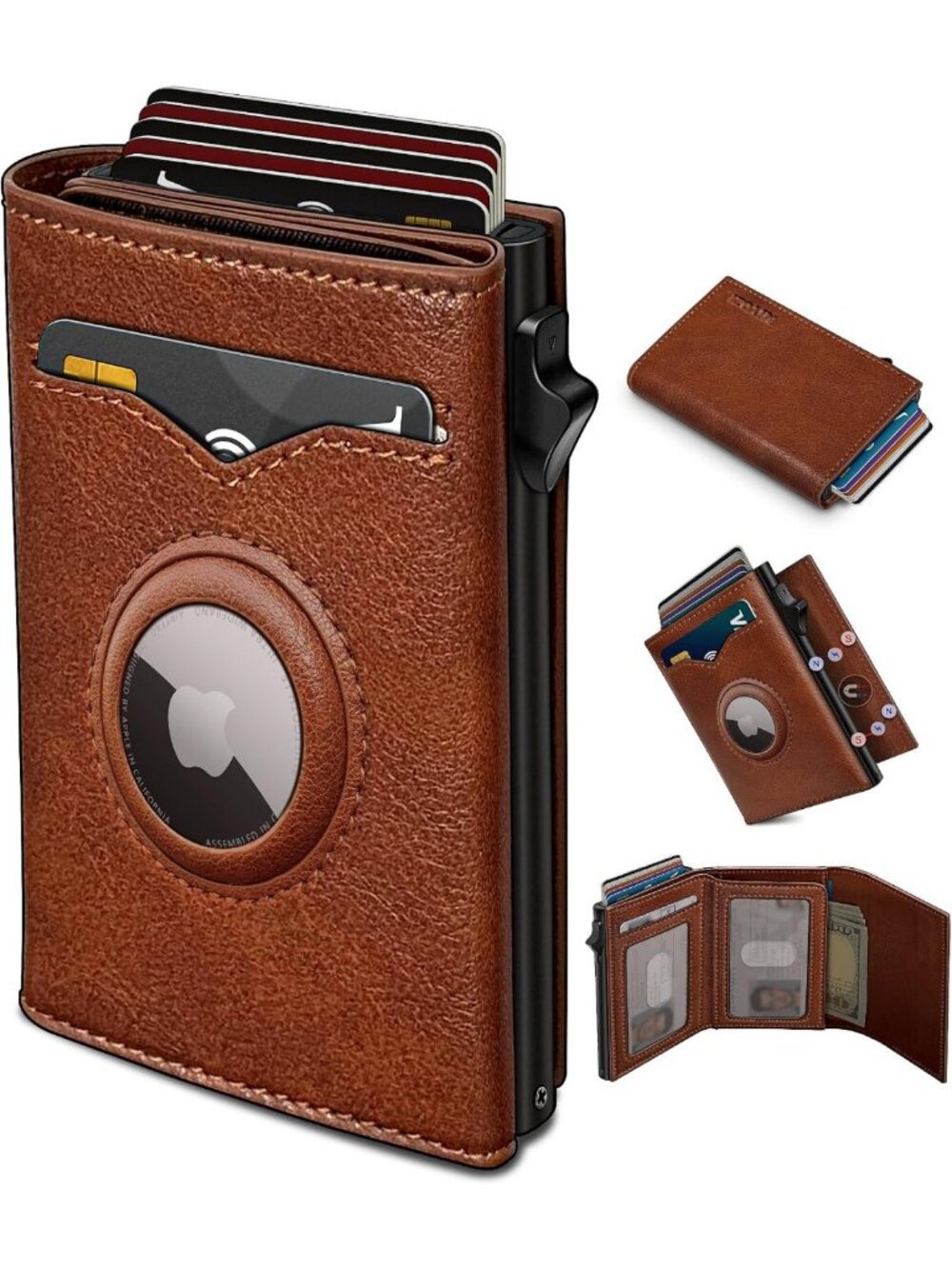 Slim RFID Blocking Wallet for Men | Cash Pocket, 2 ID Windows, Pop-Up Card